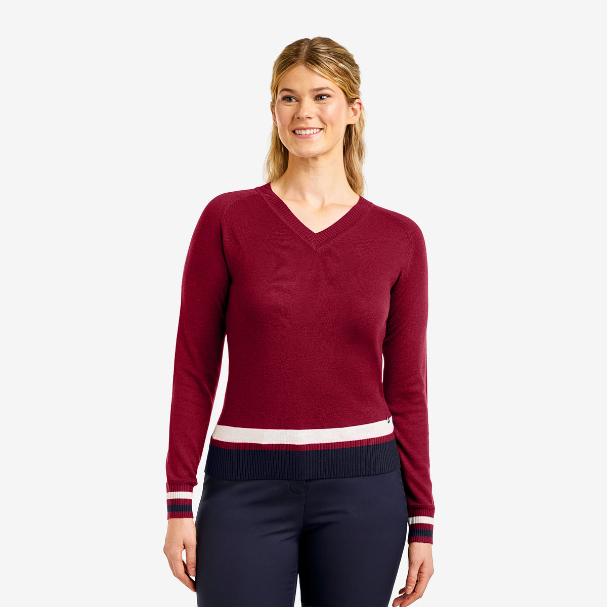 Sofia V-Neck Sweater Cherry