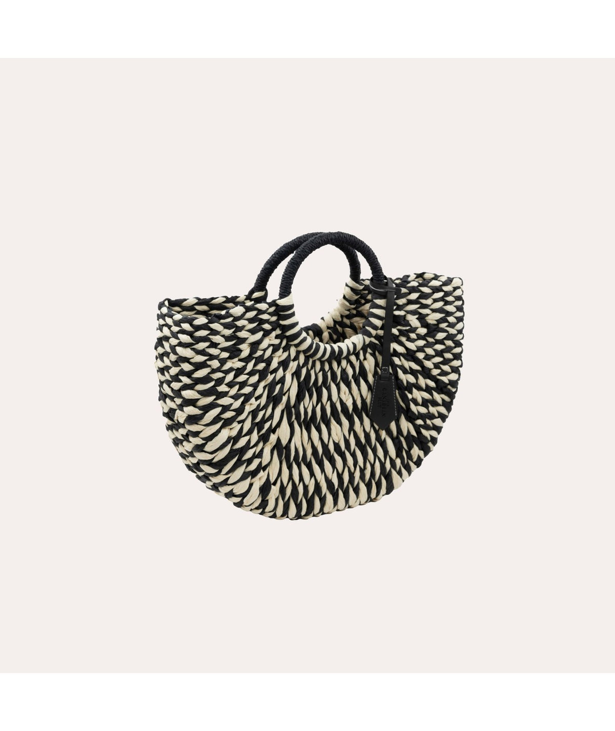 Baya Moon Sac en Papier Paille Noir Naturel