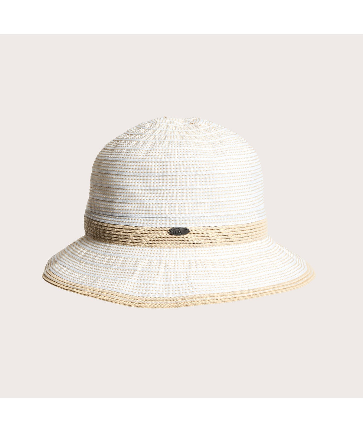 Clarine cloche avec ruban de paille beige