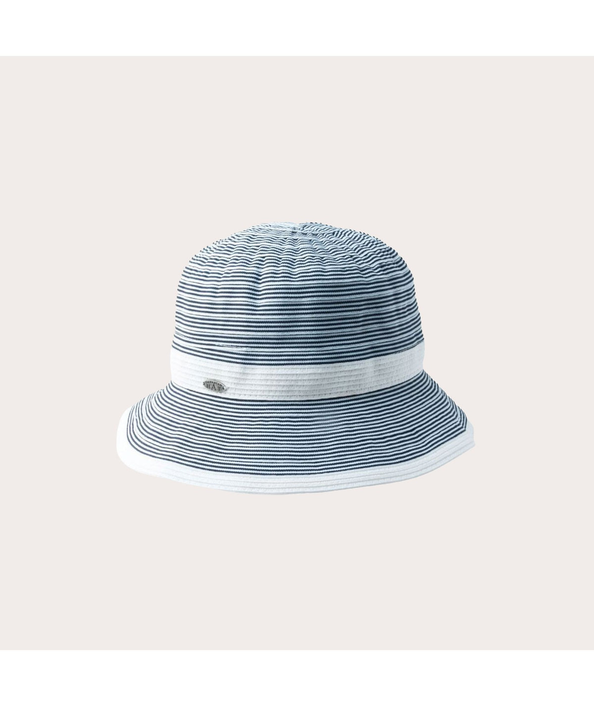 Clarine cloche avec ruban de paille beige