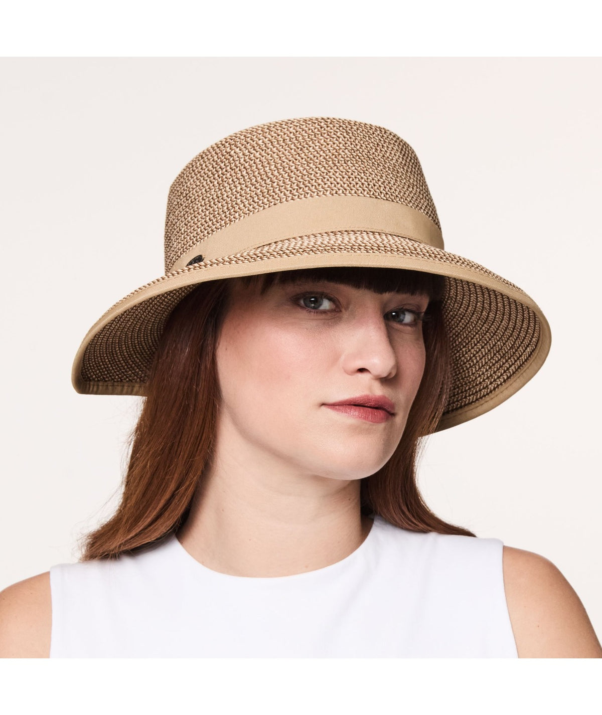 Annabelle Cloche In Fabric Camel Mix
