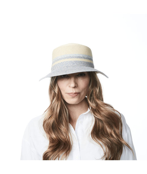 Caylee Large Cap Bicolor With Straw Detail Natural Mix