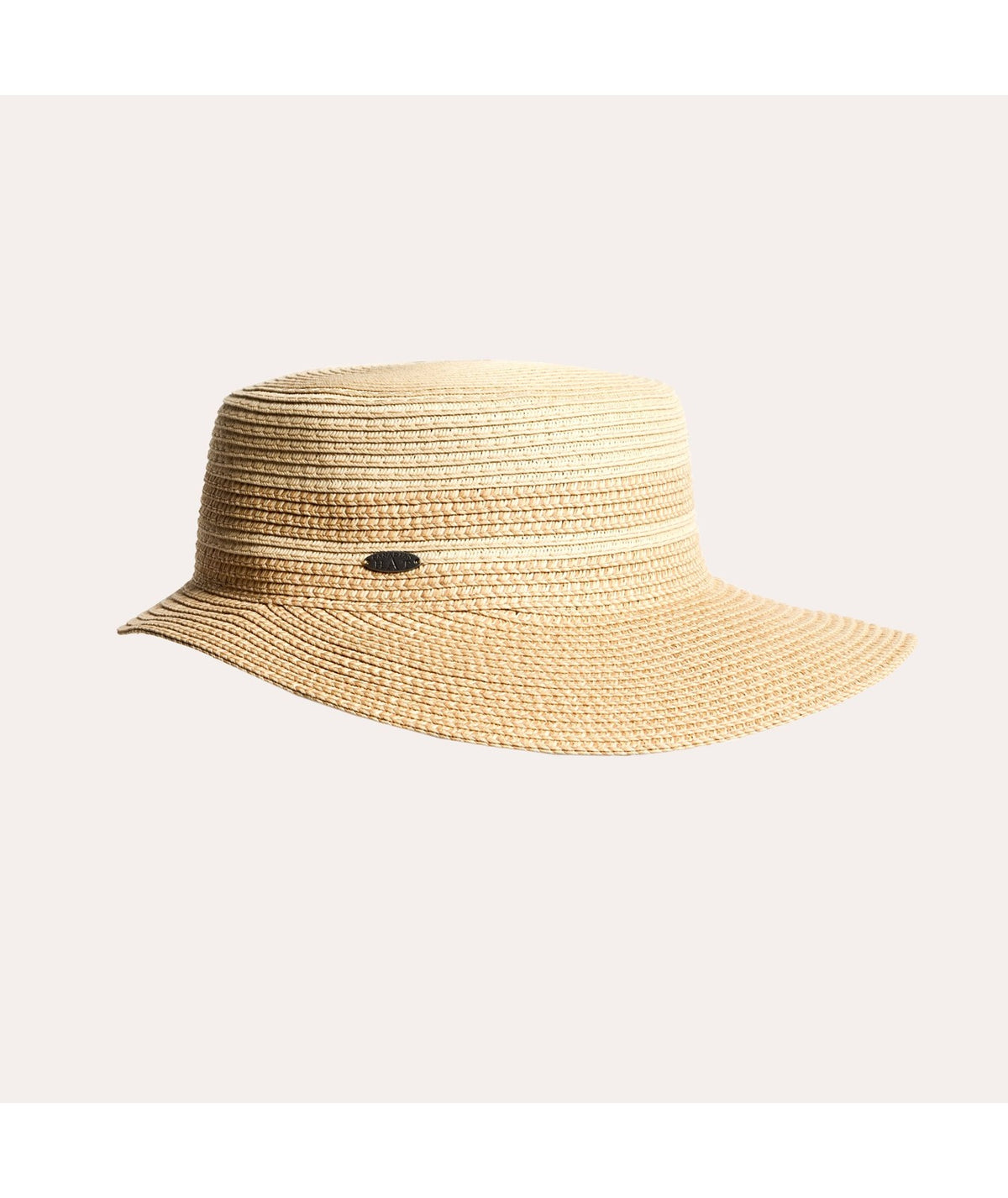 Caylee Casquette Large Bicolore avec un detail en paille noir