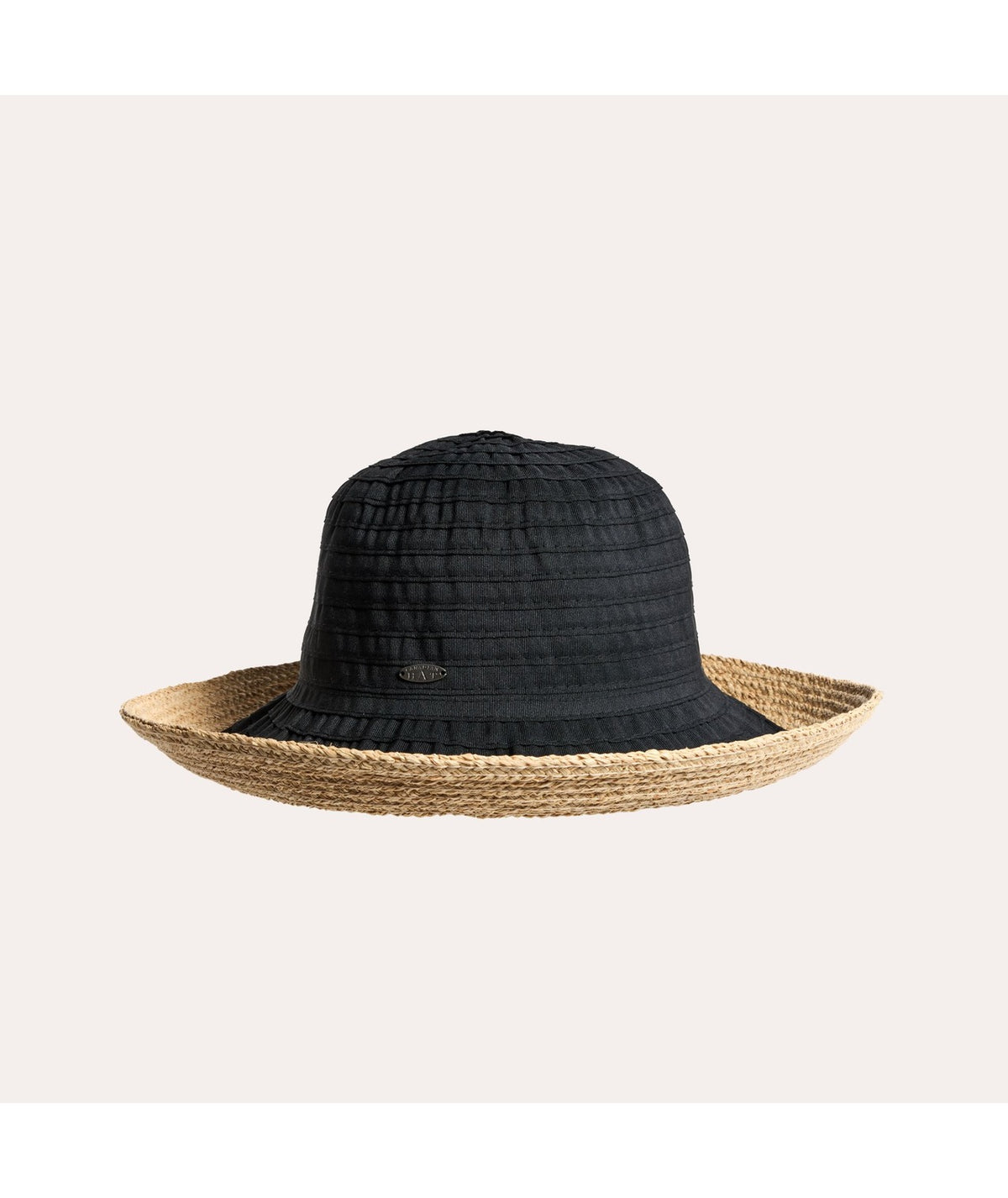 Cally - Cloche en rubans avec paille de raphia beige