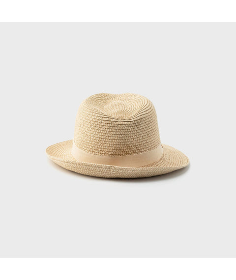 Fulie-Trilby Fedora Hat W GG Ribbon - Natural mix