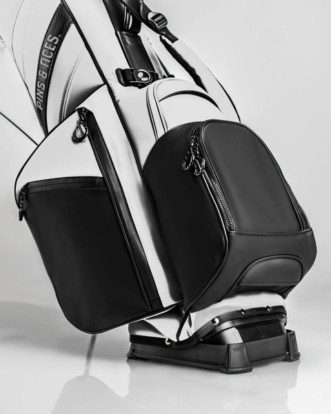 Player Preferred™ Golf Bag in Domino pattern with a stay-flat bottom and multiple pockets for convenience.