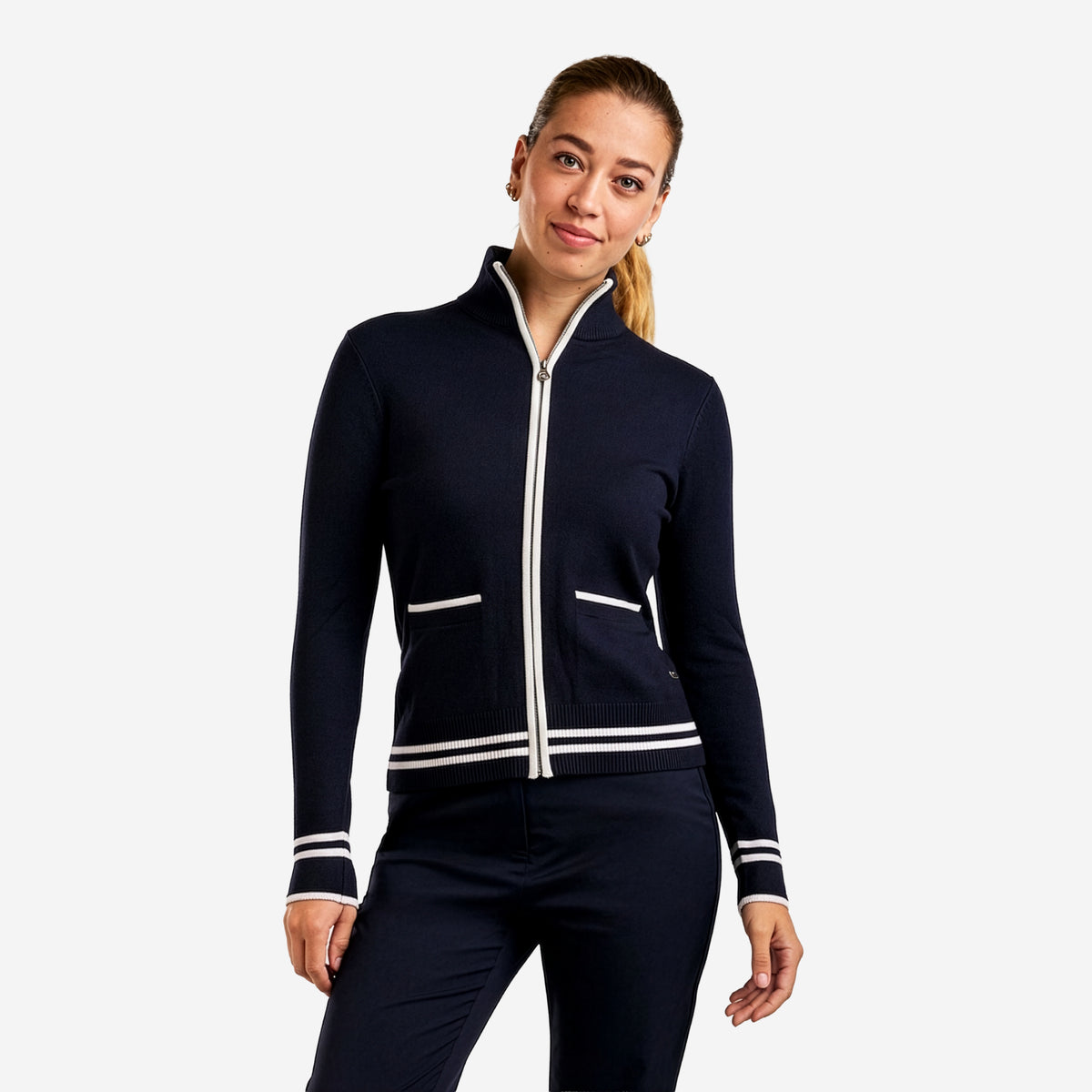 Scarlet Zip Cardigan Navy