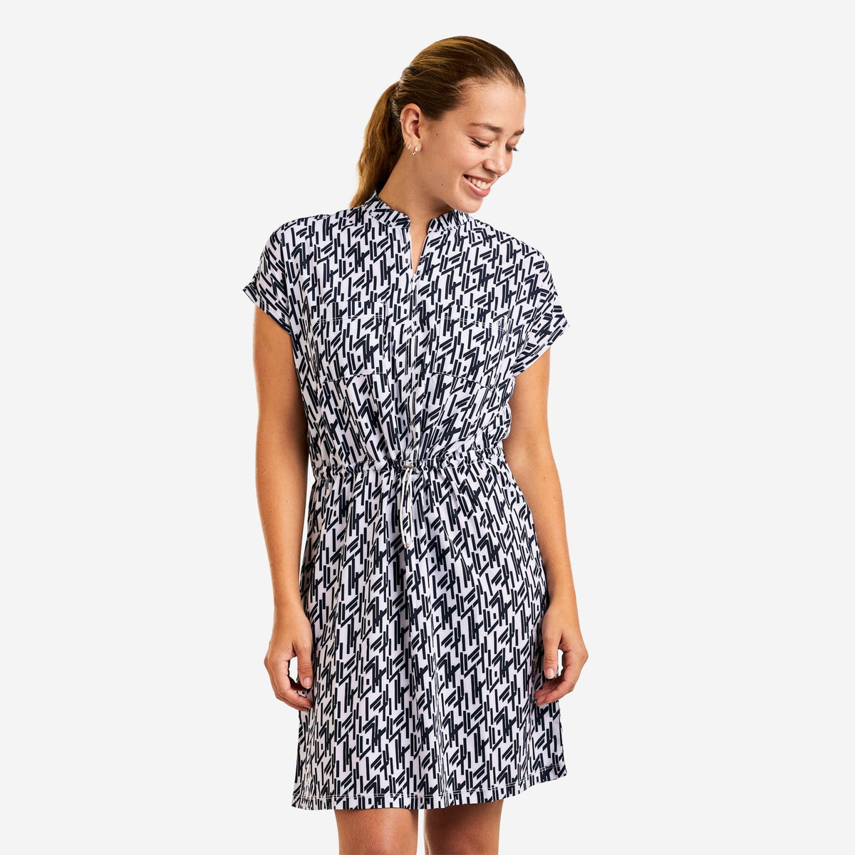 Vienna Robe Bleu Marine Blanc