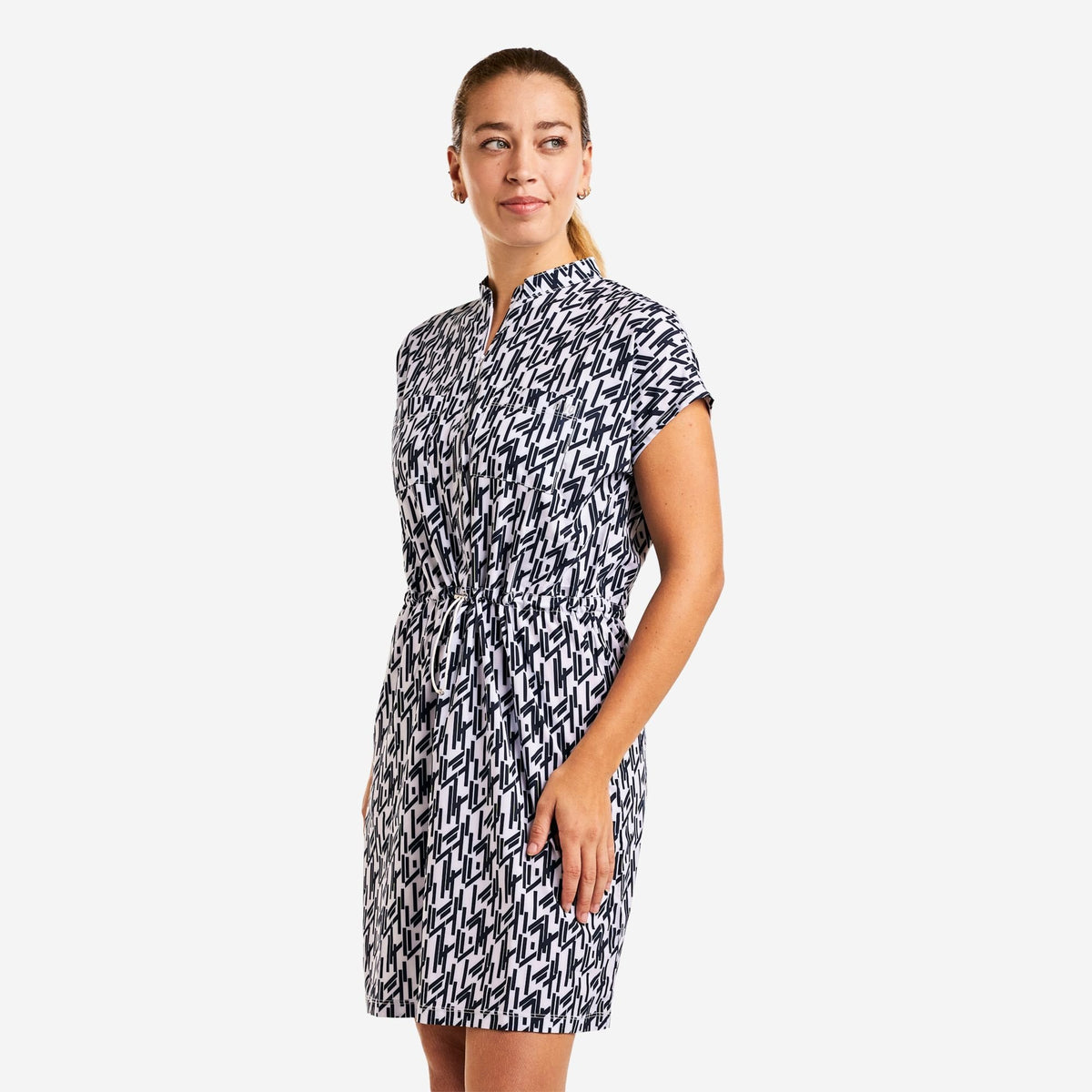 Vienna Robe Bleu Marine Blanc