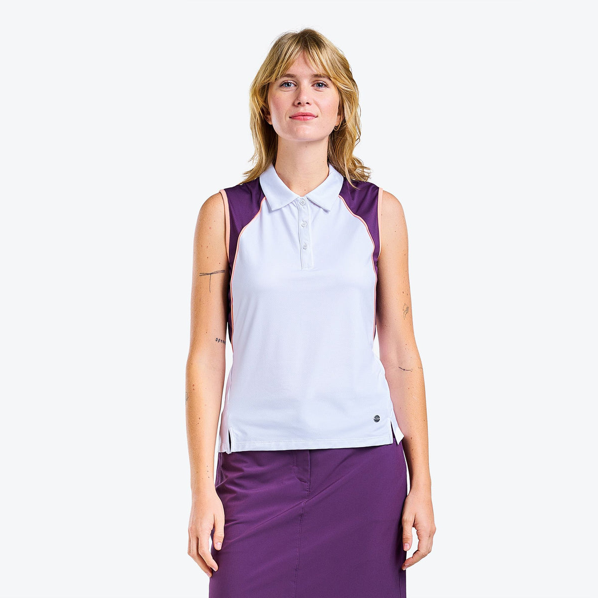 Charlotte Polo White-Plum