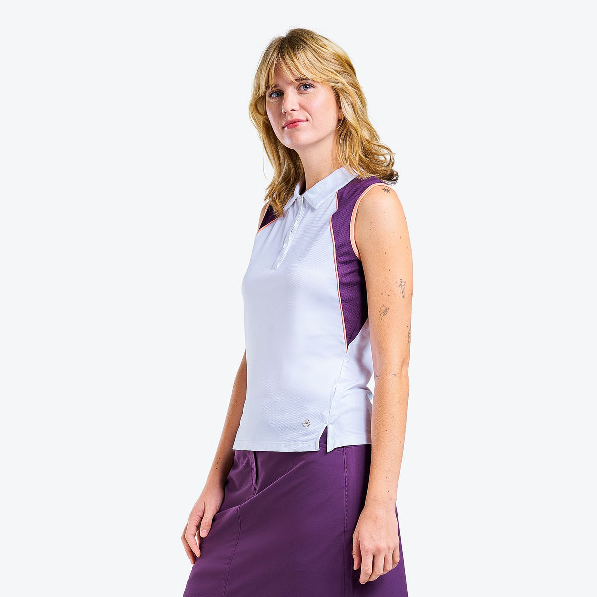 Charlotte Polo White-Plum