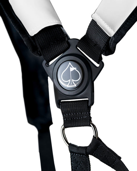 "Player Preferred™ Golf Bag in Domino design featuring a swivel strap for easy carrying."