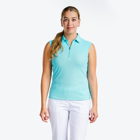 Nikki Polo Sans Manches Bleu Curaçao