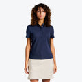 Brenna Mock Neck Polo Shirt in Navy
