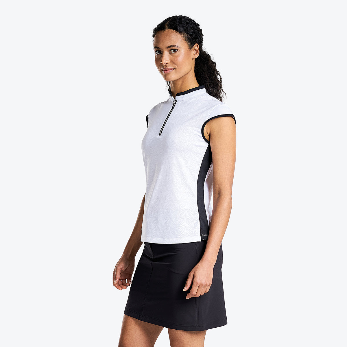 Brianna Sleveless Mock in White